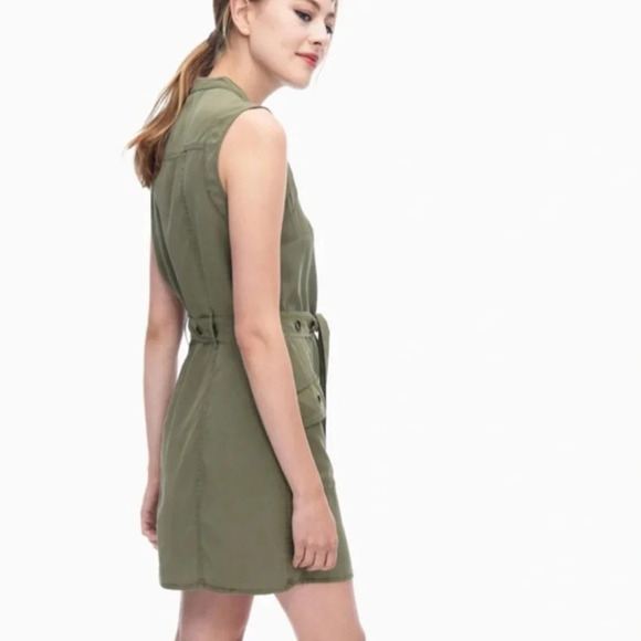 Splendid Women’s Wilder Tencel Sleeveless Button Down Dress Olive Green Size XS - Picture 7 of 9